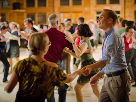 Instructors Skye and Frida social dancing at SONH 2011.