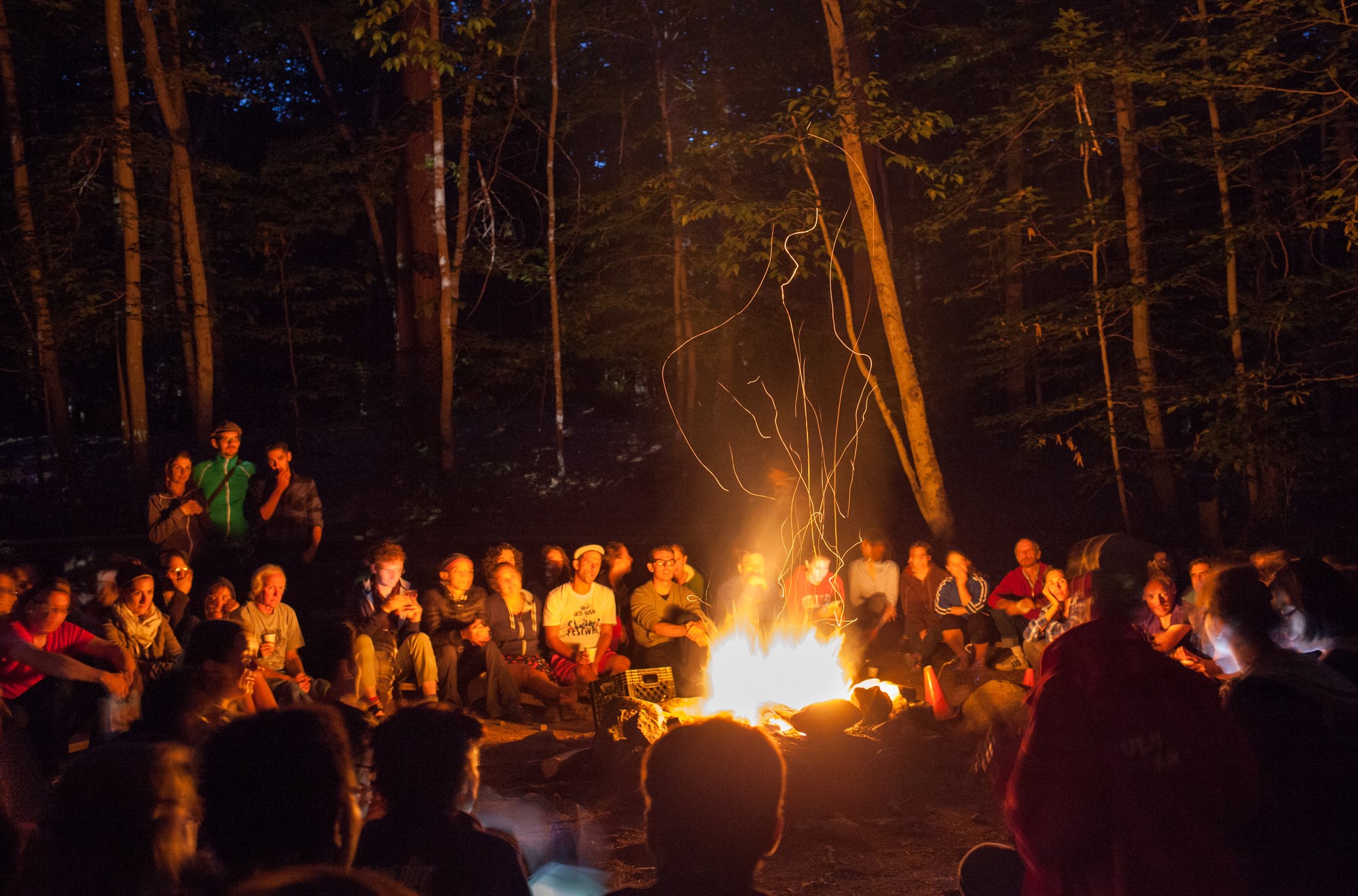 Singing classics at the campfire sing-along
